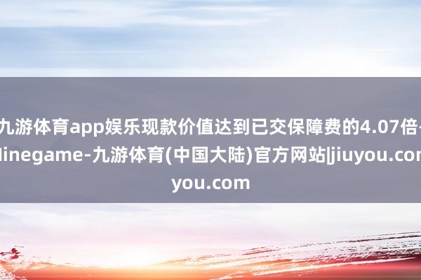 九游体育app娱乐现款价值达到已交保障费的4.07倍-Ninegame-九游体育(中国大陆)官方网站|jiuyou.com